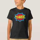 3歳すごいの誕生日- 3歳の誕生日スーパーヒーロー Tシャツ (正面)