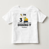 3歳だ！楽しいね ３歳の誕生日 男の子 トドラーTシャツ (正面)