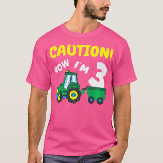 3歳になりました トラクター 3歳の誕生日 農家の少年 3歳 Tシャツ