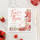 3歳のお茶、茶花3歳の誕生日 スタンダードランチョンナプキン (インサイチュ)