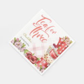 3歳のお茶、茶花3歳の誕生日 スタンダードランチョンナプキン (角)