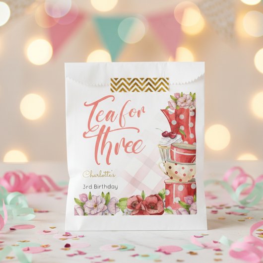3歳のお茶、茶花3歳の誕生日 フェイバーバッグ