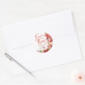 3歳のお茶、茶花3歳の誕生日 ラウンドシール (封筒)