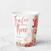 3歳のお茶、茶花3歳の誕生日 紙コップ (裏面)