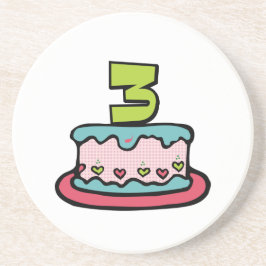 3歳のお誕生日ケーキ コースター