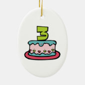 3歳のお誕生日ケーキ セラミックオーナメント (裏面)