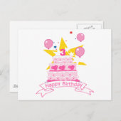 3歳のお誕生日ケーキ ポストカード (正面/裏面)