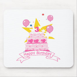 3歳のお誕生日ケーキ マウスパッド