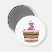 3歳のお誕生日ケーキ マグネット (正面/裏面)