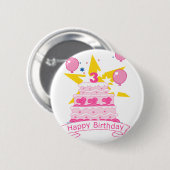 3歳のお誕生日ケーキ 缶バッジ (正面&裏面)