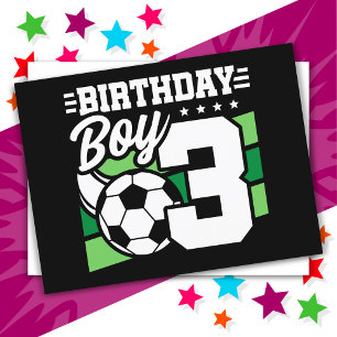 3歳のサッカーパーティー 誕生日 男の子 ポストカード