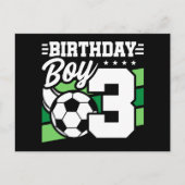 3歳のサッカーパーティー 誕生日 男の子 ポストカード (正面)