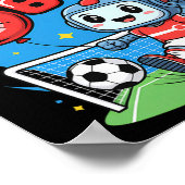 3歳のサッカー好きな子に最適なギフト - 3周年記念 ポスター (角)