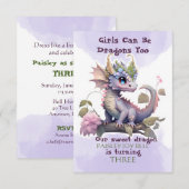 3歳のドラゴンちゃん 招待状 (正面/裏面)