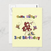 3歳のバグの誕生日Tシャツとギフト ポストカード (正面/裏面)