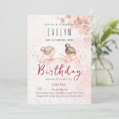 3歳のバレリーナ誕生日女子の招待状 招待状 (スタンド正面)