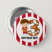 3歳のバース赤と白テープ選手v2 缶バッジ (正面&裏面)