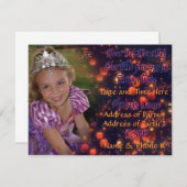 3歳のプリンセス誕生日招待状 招待状 (正面/裏面)