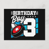 3歳のホッケーパーティーテーマ 3歳の誕生日男の子 ポストカード (正面)