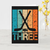 3歳のホッケー誕生日 3才 男の子 女の子 誕生日 カード (黄色い花)