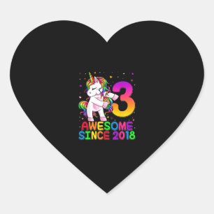 3歳のユニコーン浮き3歳の誕生日ガールウニ ハートシール