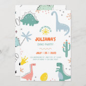 「3歳のレックスの誕生日パーティーへようこそ」 招待状 (正面/裏面)