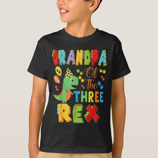 3歳のレックス3歳の男の子の恐竜のおじいちゃん Tシャツ (正面)