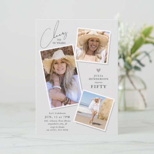 3歳の写真誕生日パーティーへの応援 招待状 (スタンド正面)