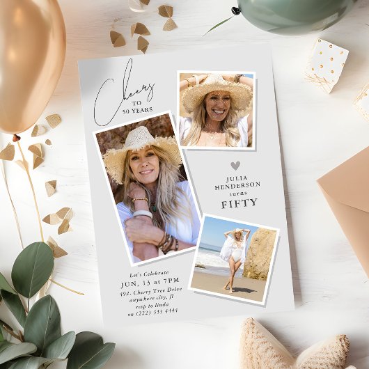 3歳の写真誕生日パーティーへの応援 招待状