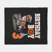 3歳の子供 – 誕生日少年 – ダートバイク – モーター フリースブランケット (正面(横))