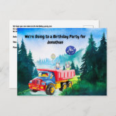 3歳の少年のための誕生日パーティーの招待 インビテーションポストカード (正面/裏面)