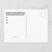 3歳の少年のための誕生日パーティーの招待 インビテーションポストカード (裏面)