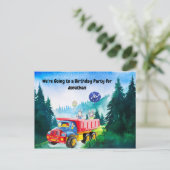 3歳の少年のための誕生日パーティーの招待 インビテーションポストカード (スタンド正面)