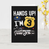 3歳の少年、3歳の誕生日を祝う贈与警察官 カード (黄色い花)