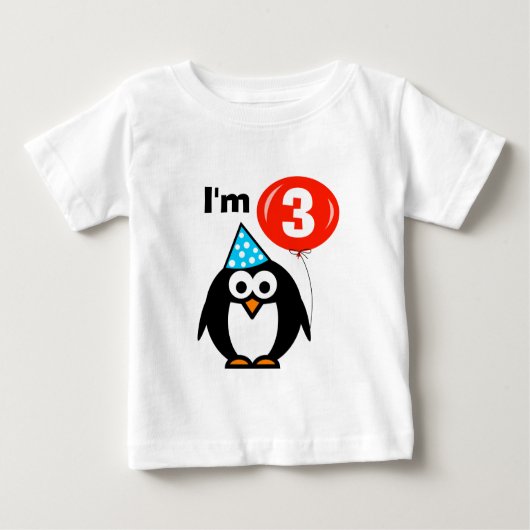 3歳の幼児のための可愛い3歳の誕生日シャツ ベビーTシャツ (正面)