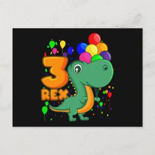 3歳の恐竜の誕生日 ポストカード
