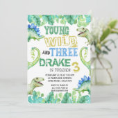 3歳の恐竜誕生日招待状 セーブザデート (スタンド正面)