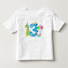 3歳の恐竜誕生日 トドラーTシャツ