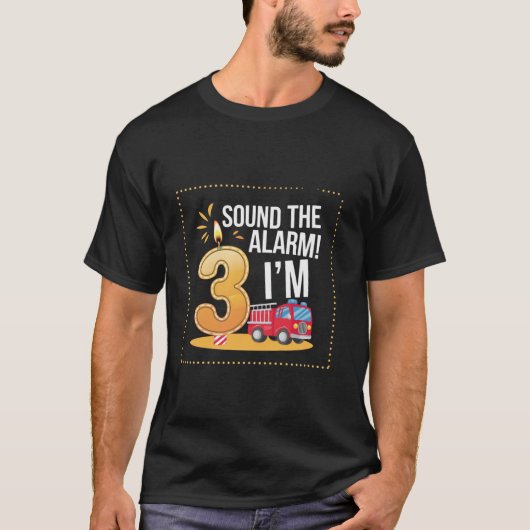 3歳の消防車の誕生日幼児の消防士 Tシャツ (正面)