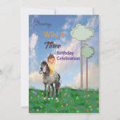 3歳の男の子の誕生日パーティー招待状 招待状 (正面)