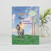 3歳の男の子の誕生日パーティー招待状 招待状 (スタンド正面)