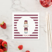 3歳の男の子ウプシェストライプのリンナプキンス スタンダードカクテルナプキン (インサイチュ)