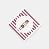 3歳の男の子ウプシェストライプのリンナプキンス スタンダードカクテルナプキン (角)