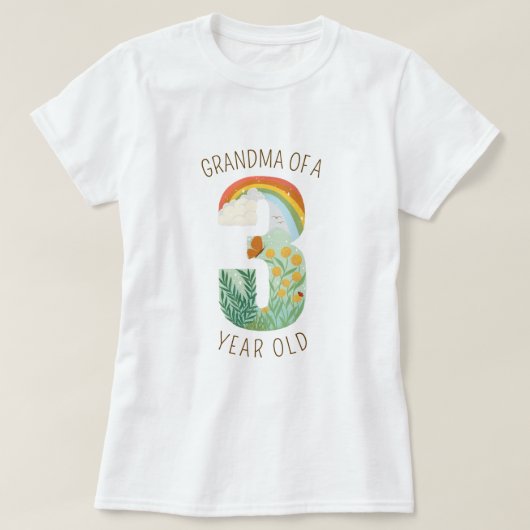3歳の自然恋人のおばあちゃん Tシャツ (デザイン正面)