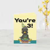 3歳の誕生日おめでとうカード カード (黄色い花)