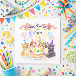 3歳の誕生日おめでとうカード 女の子用