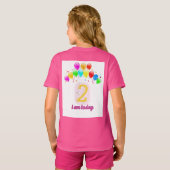 3歳の誕生日おめでとうバルーン デザイン Tシャツ (裏面フル)