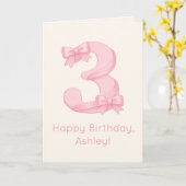3歳の誕生日おめでとう!お名前入りカード カード (黄色い花)