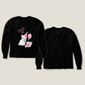 3歳の誕生日おめでとう かわいい猫の女の子のTシャツ (デザイン 正面&背面)