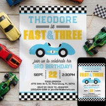 3歳の誕生日おめでとう！ファスト&スリー レーシングカー